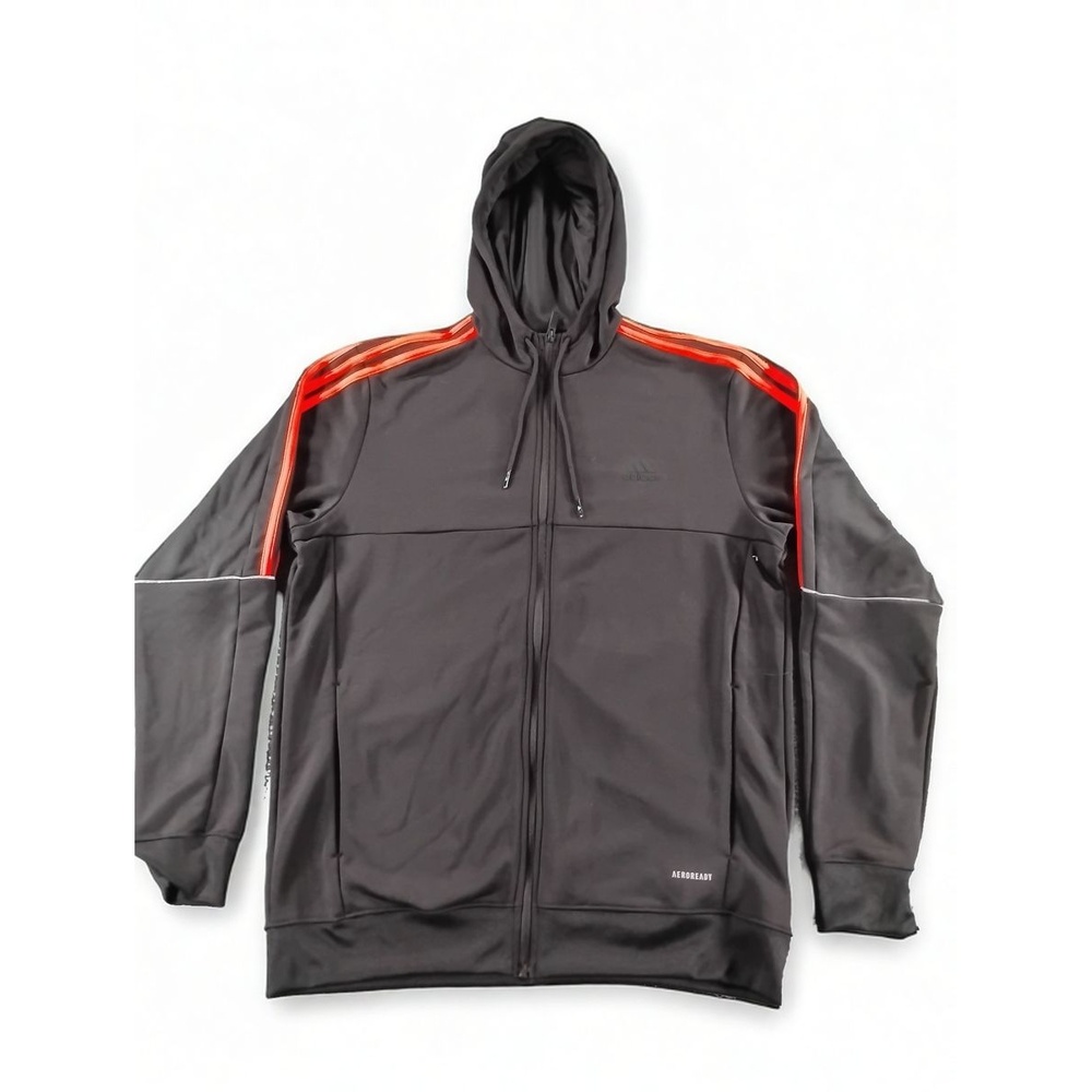Adidas Aeroready Full Zip Hoodie Men Large Athletic Sweatshirt Performance